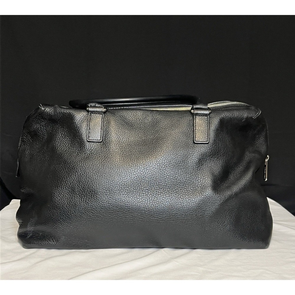 Michael Kors Black Pebble Leather Weekender Bag Luggage Satchel Bag Tote 16 x 13 - Picture 7 of 16